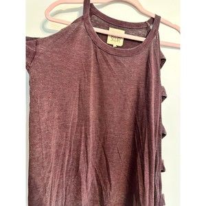 NWT Chaser Cut Long Sleeve Purple Ribbed Top Sz S